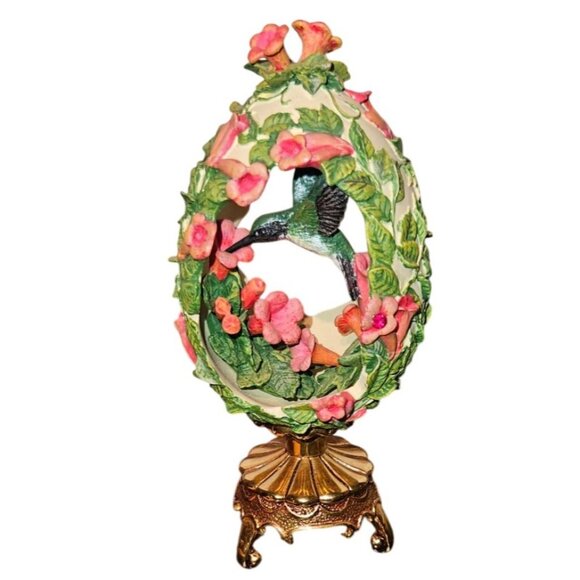 Faberge Egg Hummingbird Jewels In The Garden Franklin Mint Numbered Rare - Picture 3 of 11